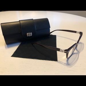 Versace eyeglass frames in dark plum color